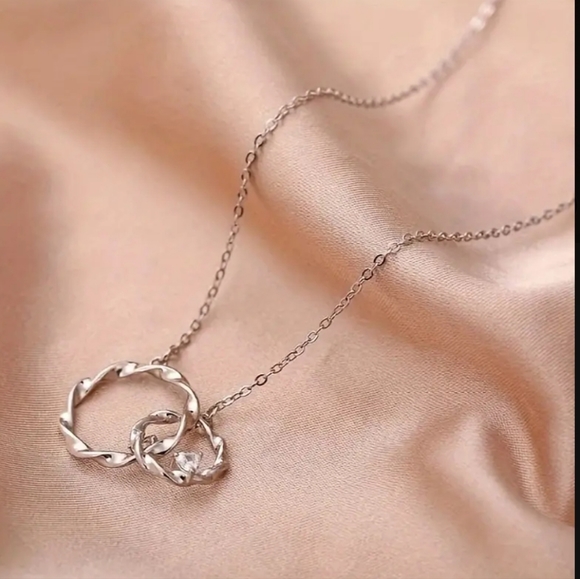 Interlock Ring Pendant Necklace for Her - Picture 5 of 5